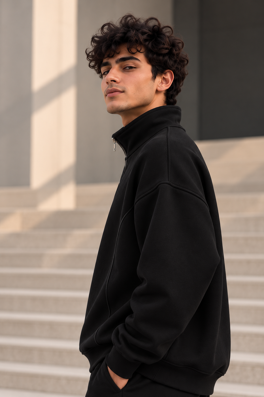 MLTR Half-Zip  Sweatshirt – Black