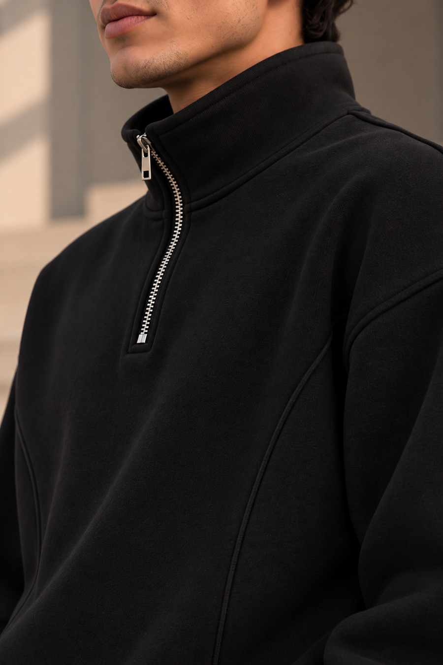 MLTR Half-Zip  Sweatshirt – Black