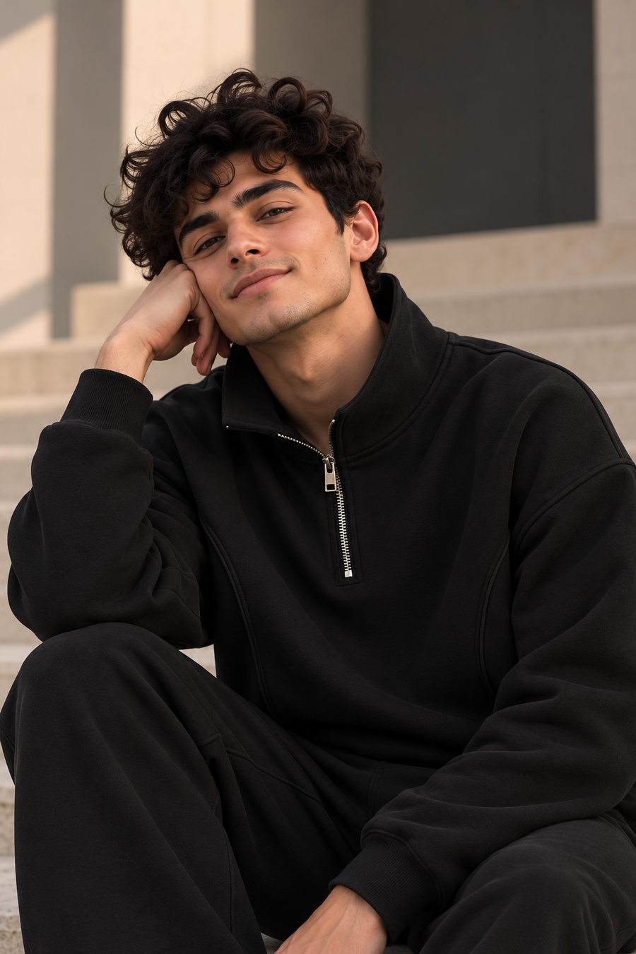 MLTR Half-Zip  Sweatshirt – Black