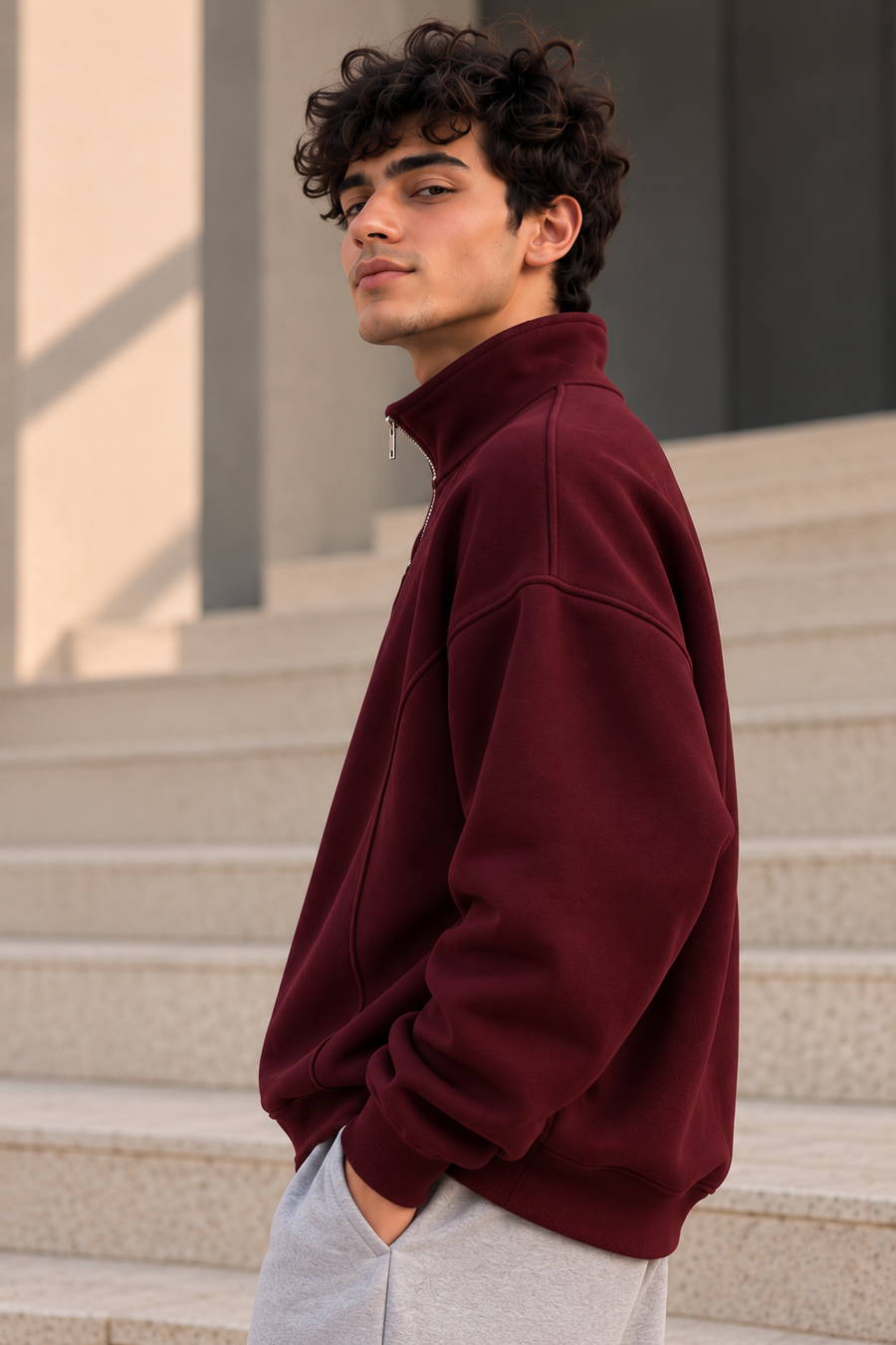 MLTR Half-Zip Sweatshirt – Burgundy