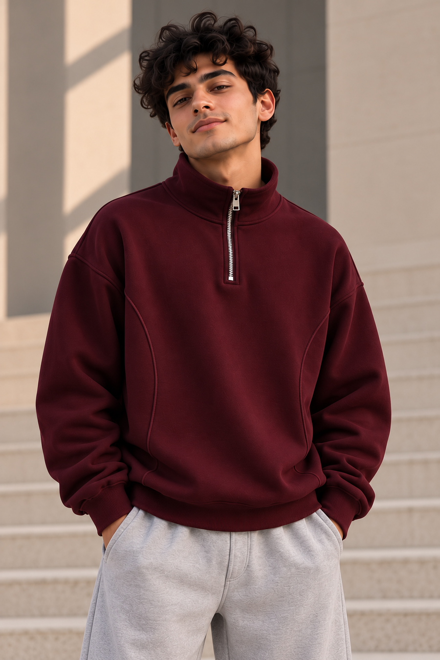 MLTR Half-Zip Sweatshirt – Burgundy