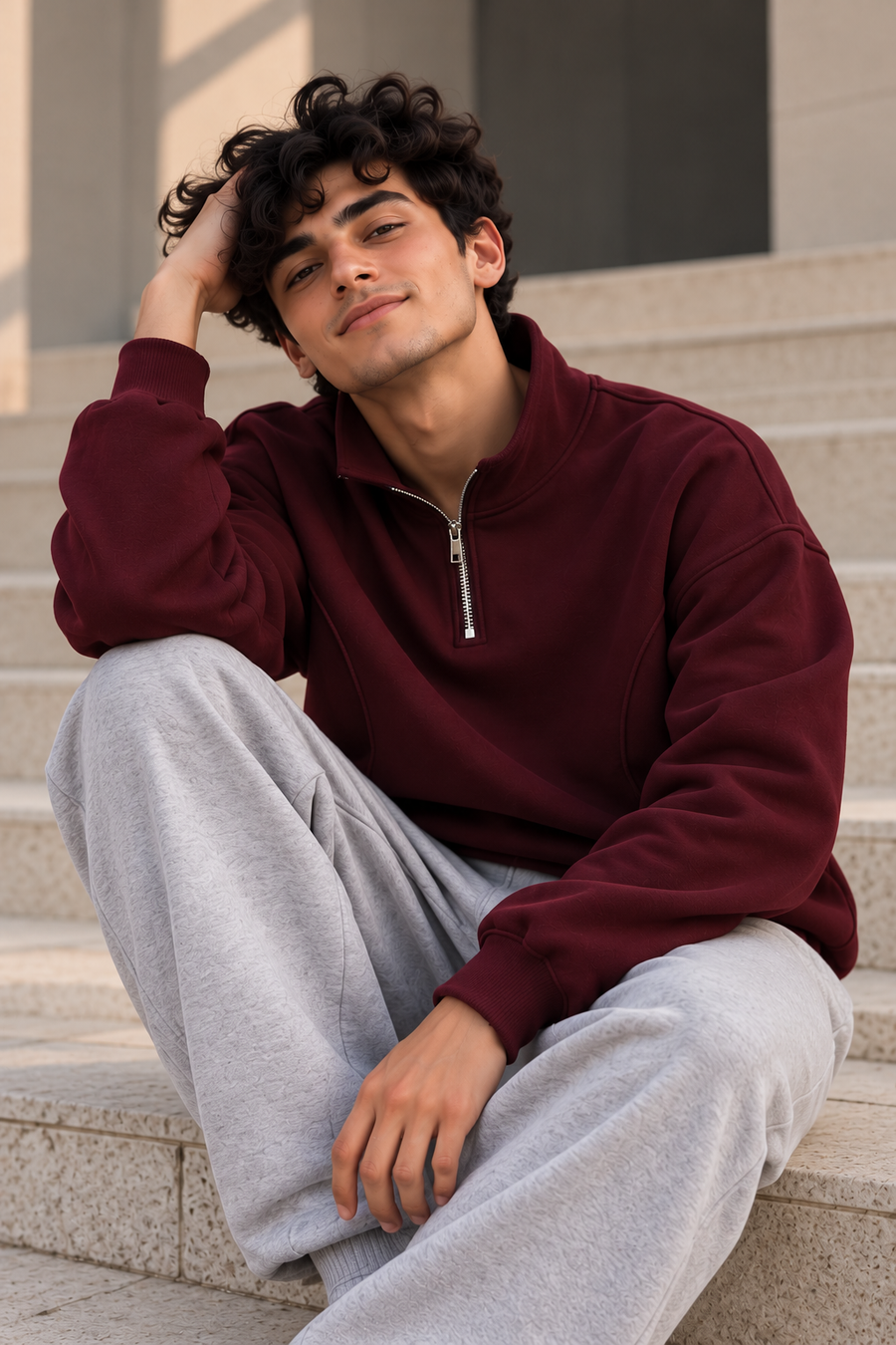 MLTR Half-Zip Sweatshirt – Burgundy