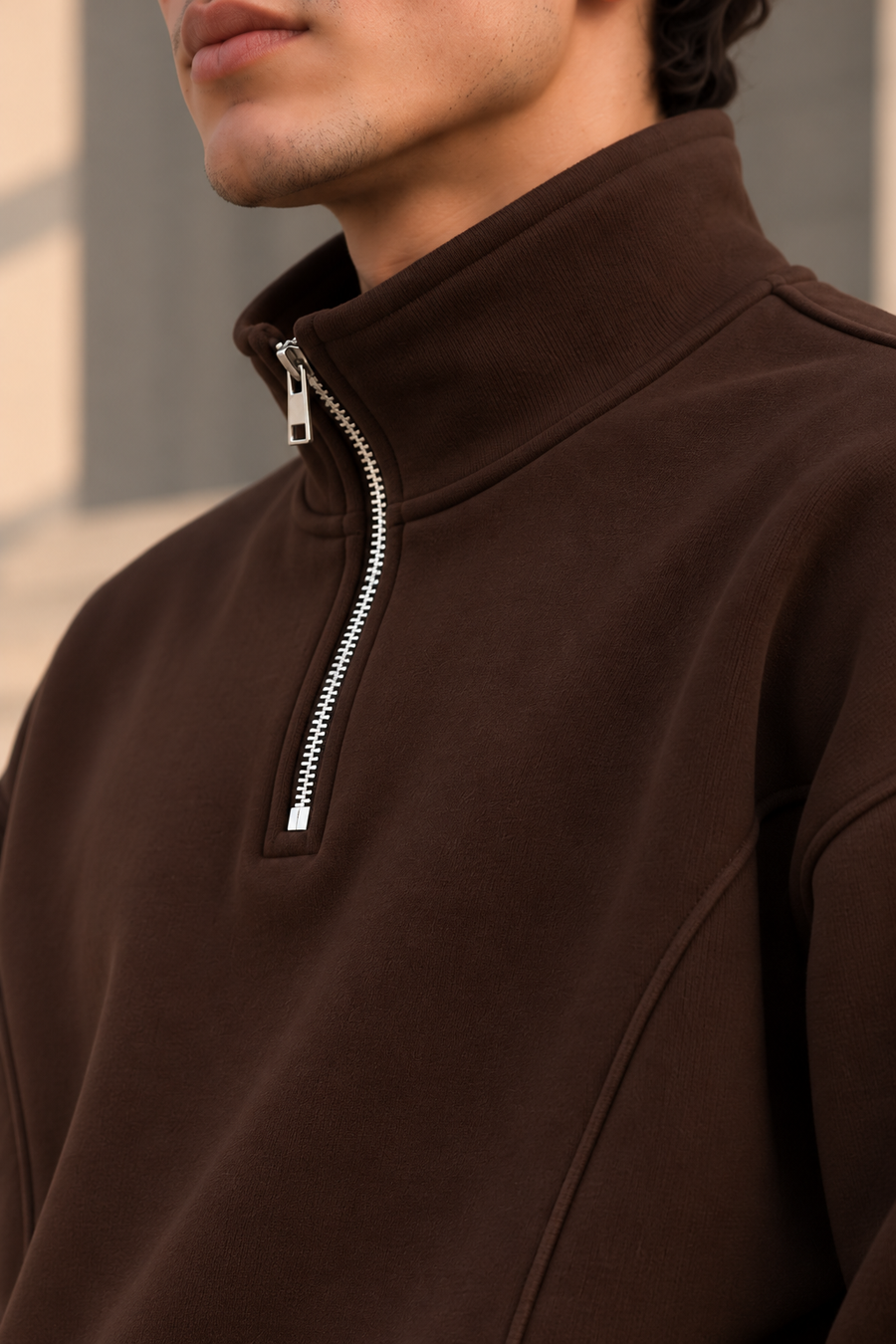MLTR Half-Zip Sweatshirt – Chocolate Brown