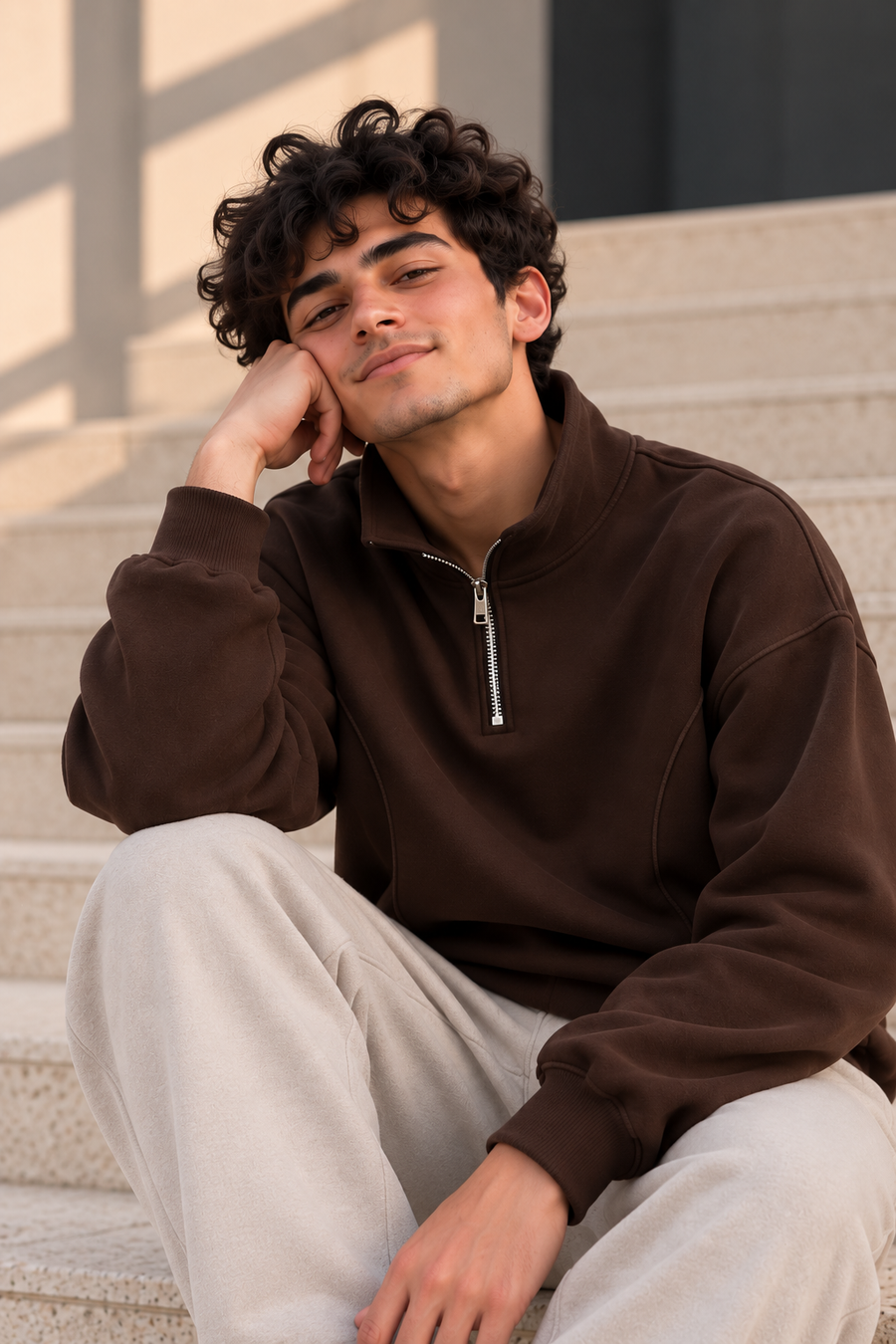 MLTR Half-Zip Sweatshirt – Chocolate Brown