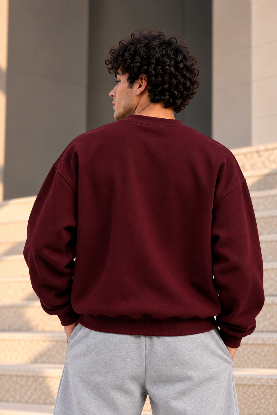  Essential Crewneck Sweatshirt – Burgundy