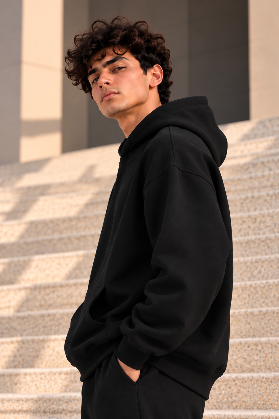 Essential Oversized Hoodie – Black