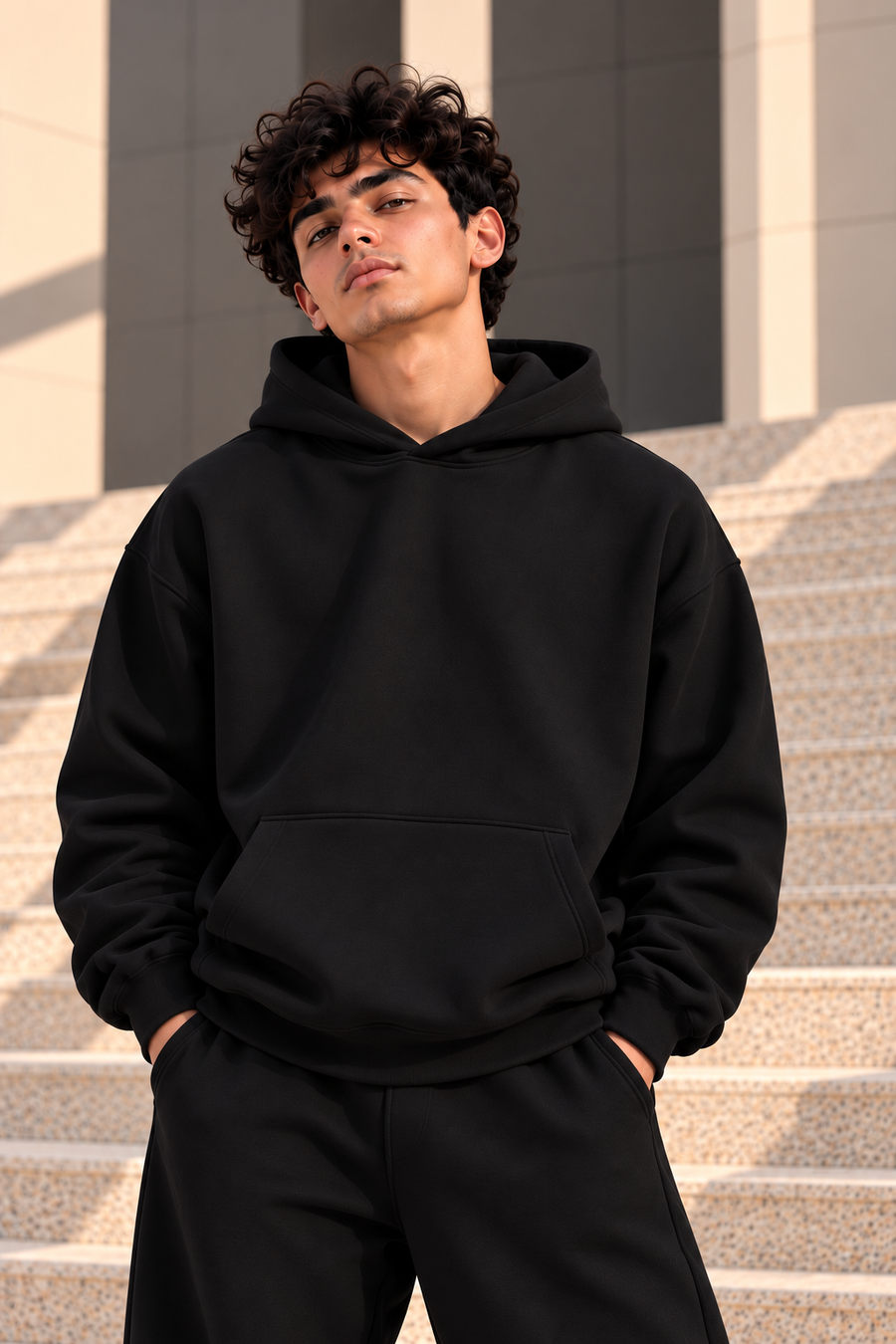 Essential Oversized Hoodie – Black