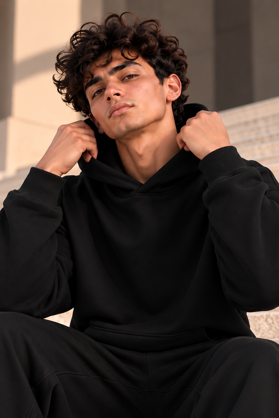 Essential Oversized Hoodie – Black