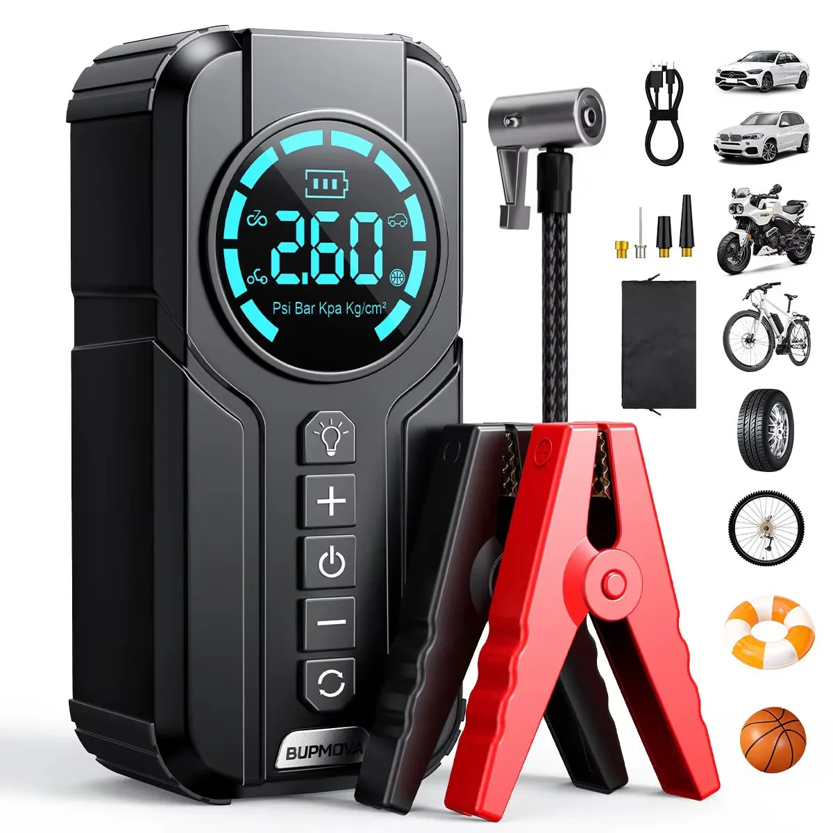 Car 4-in-1 Jump Starter & Tire Inflator–KJS01