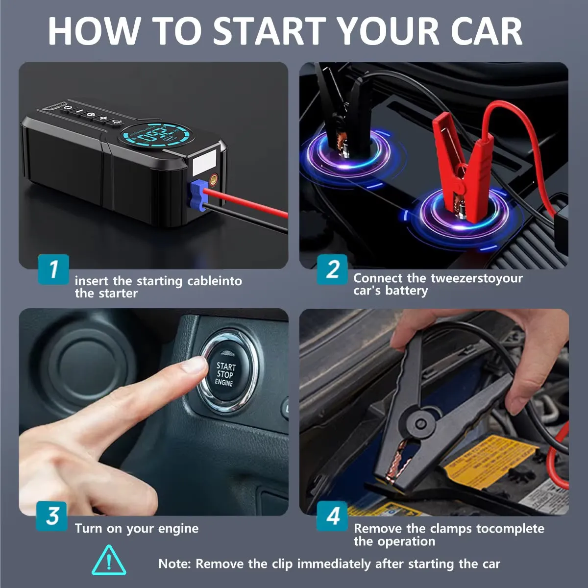 Car 4-in-1 Jump Starter & Tire Inflator–KJS01