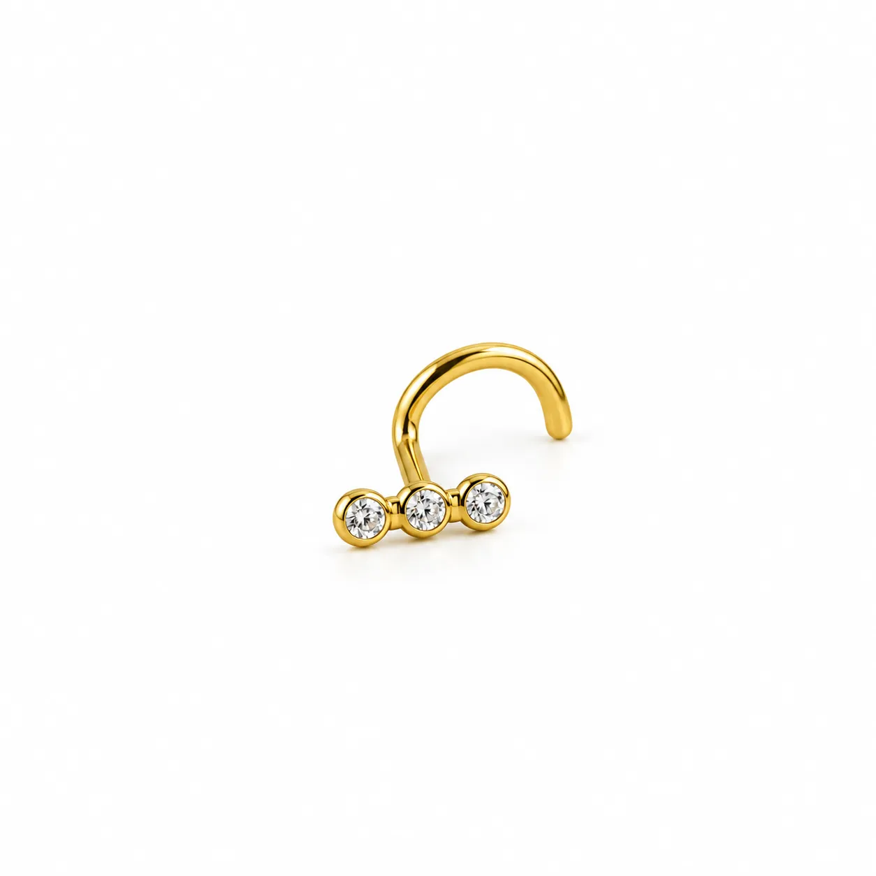 U-Shape triple zirconia dots-Gold