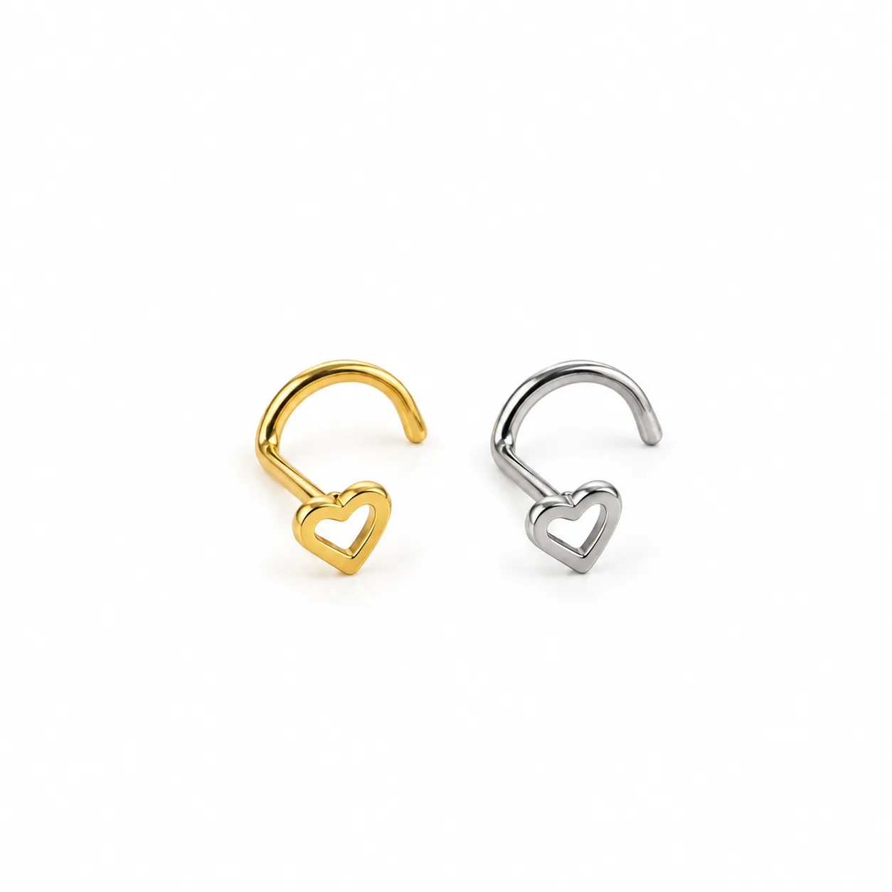 U-Shape hollow heart-Gold