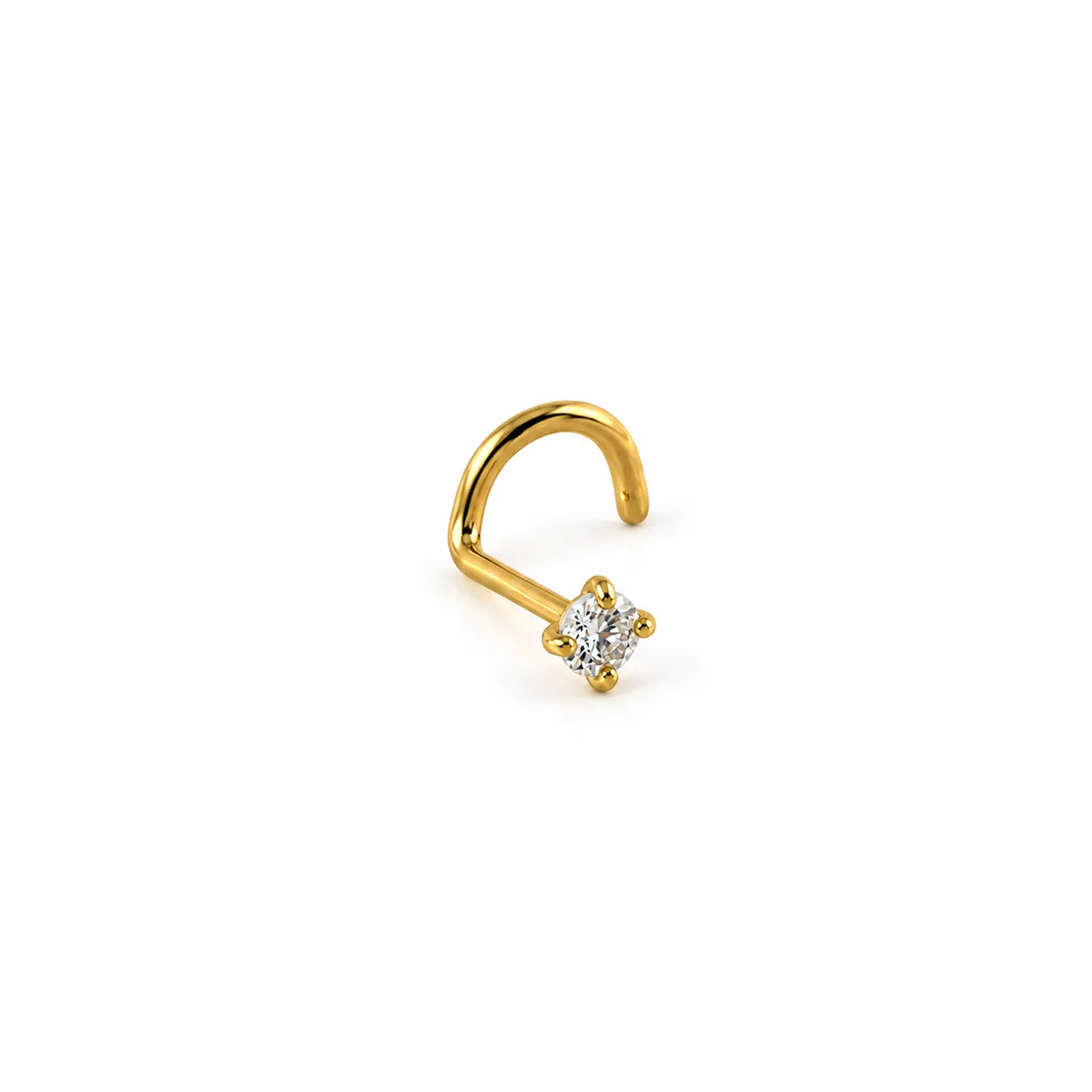 U-Shape Zirconia round-Gold