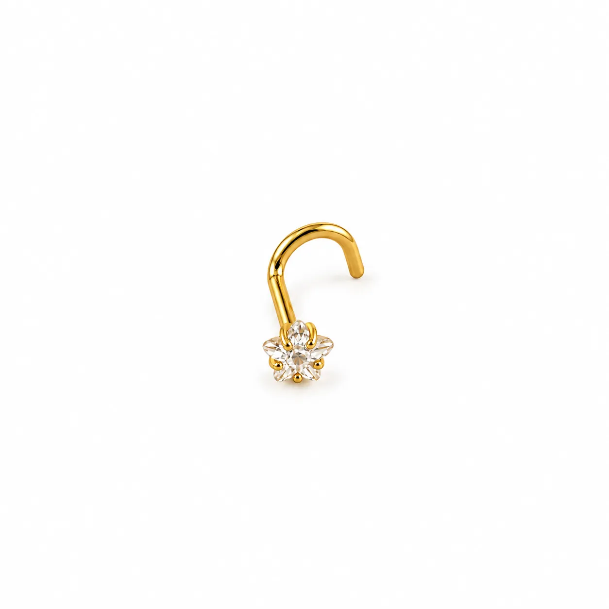 U-Shape Zirconia Star-Gold