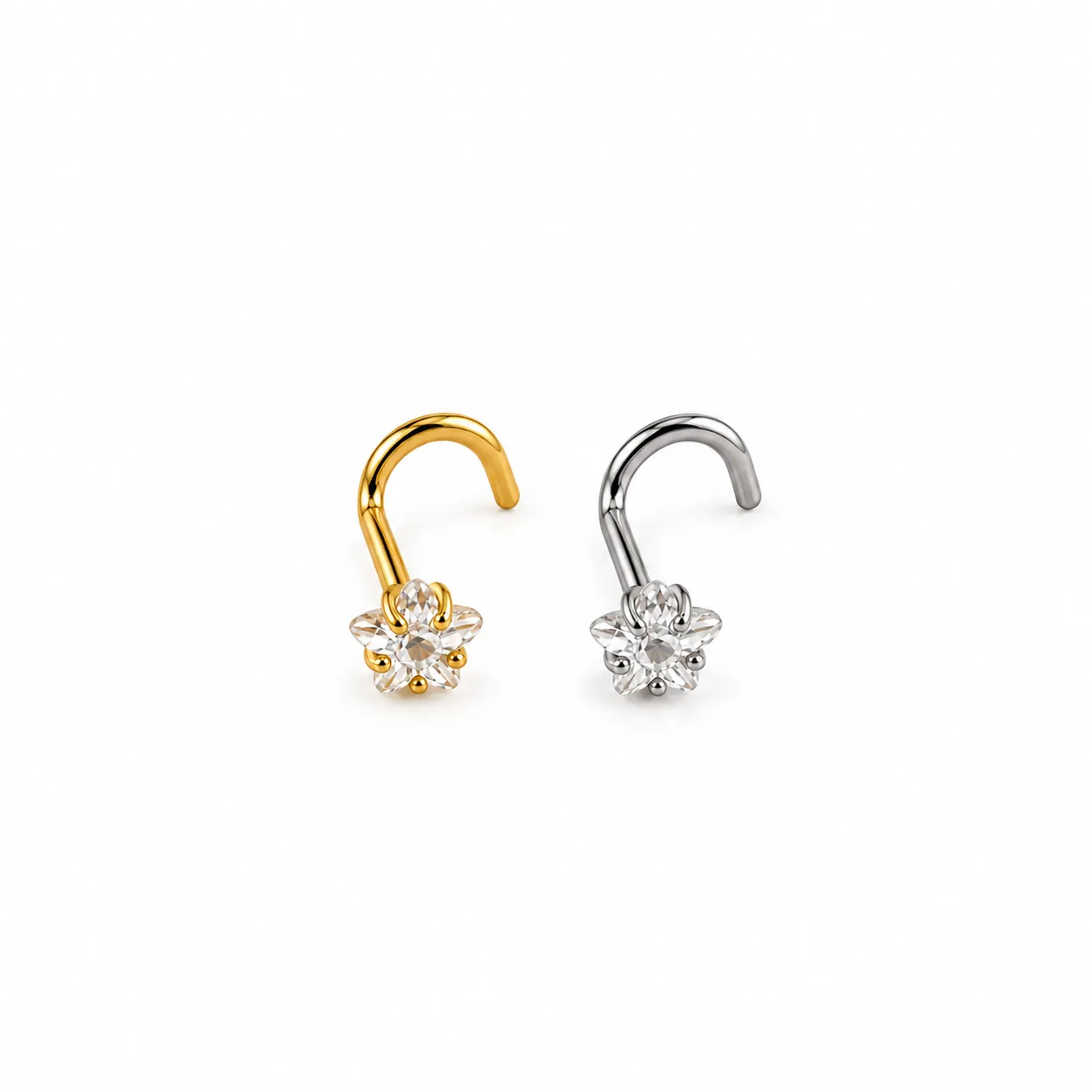 U-Shape Zirconia Star-Gold