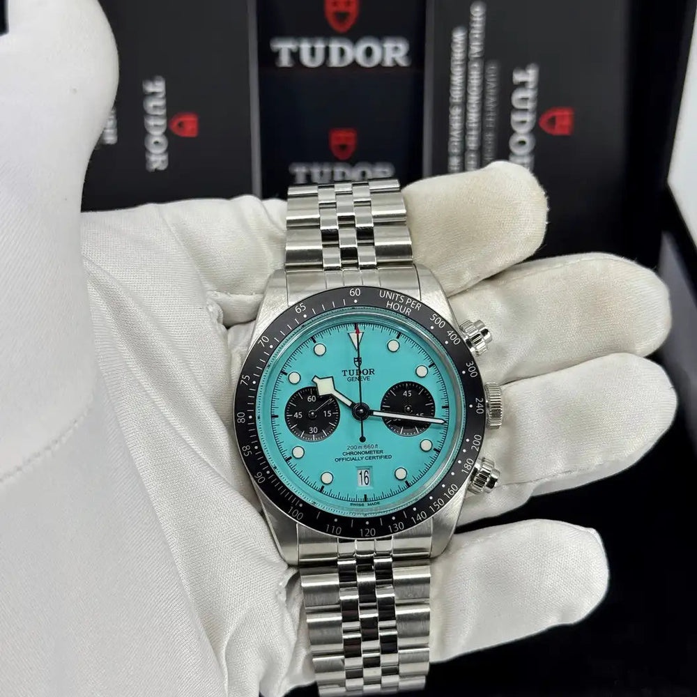 Tudor Watch For Men - Black Bay Chrono Flamingo Blue - Ref. M79360N-0024