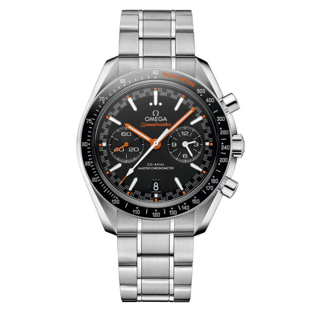 Omega Watch For Men - Speedmaster Racing, 44.25 mm, Steel, Black Dial with Orange Accents - Ref. 329.30.44.51.01.002
