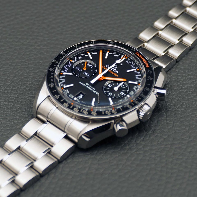Omega Watch For Men - Speedmaster Racing, 44.25 mm, Steel, Black Dial with Orange Accents - Ref. 329.30.44.51.01.002