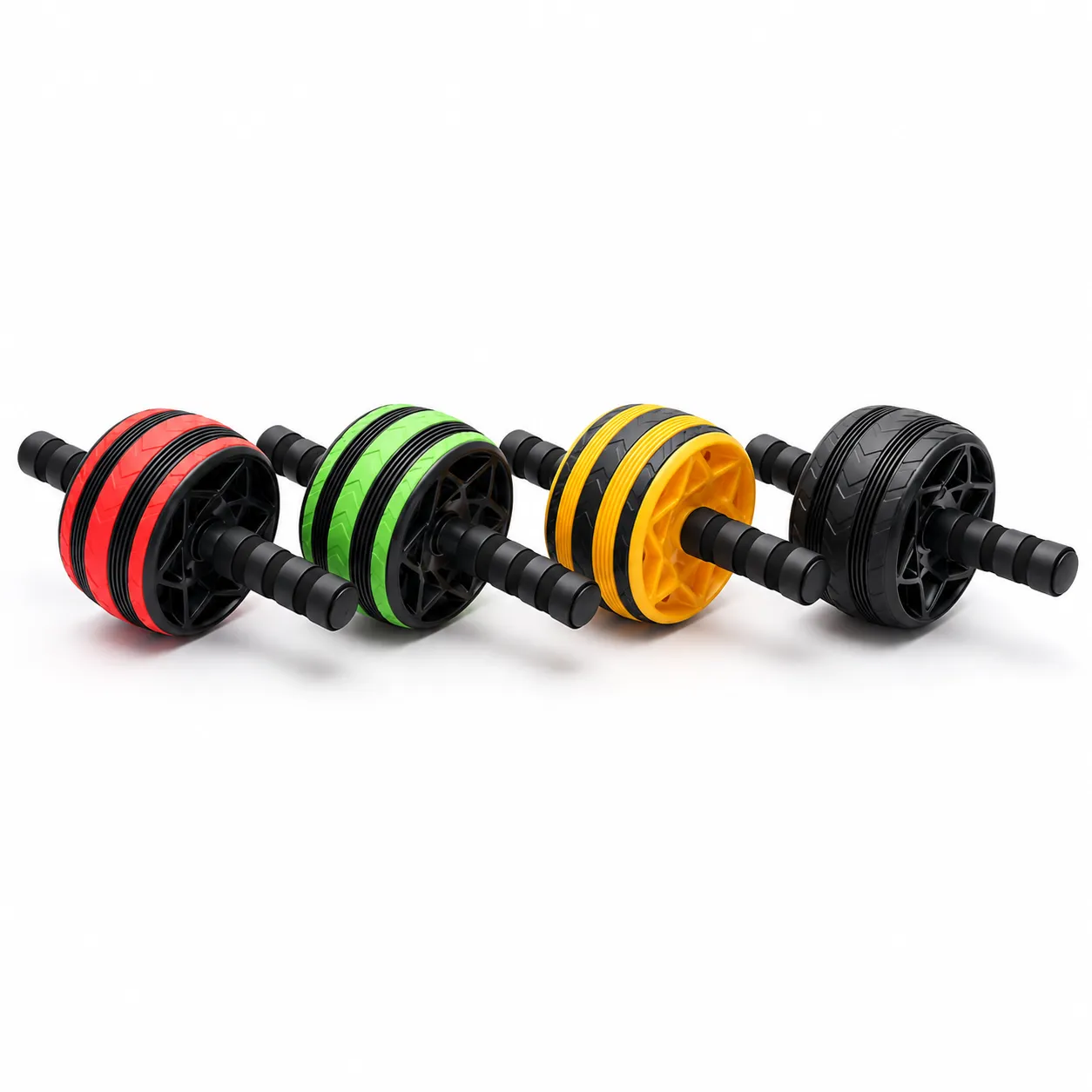 عجلة تمارين البطن Ab Wheel بمقابض فوم وتصميم عريض ثابت