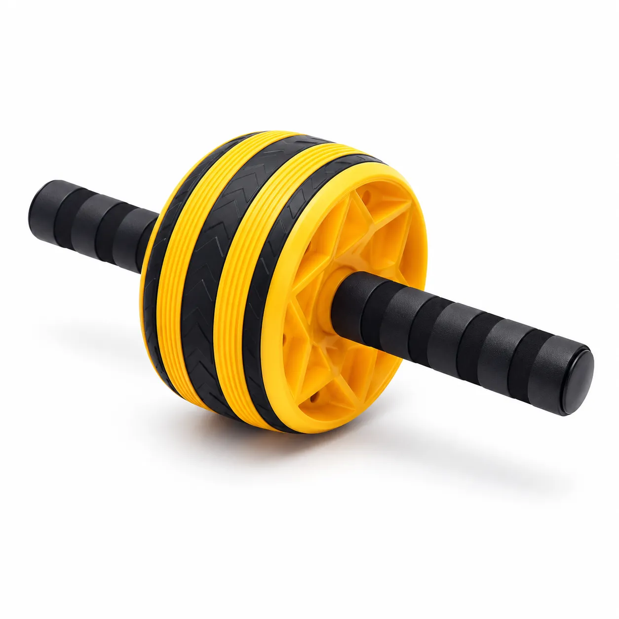 عجلة تمارين البطن Ab Wheel بمقابض فوم وتصميم عريض ثابت