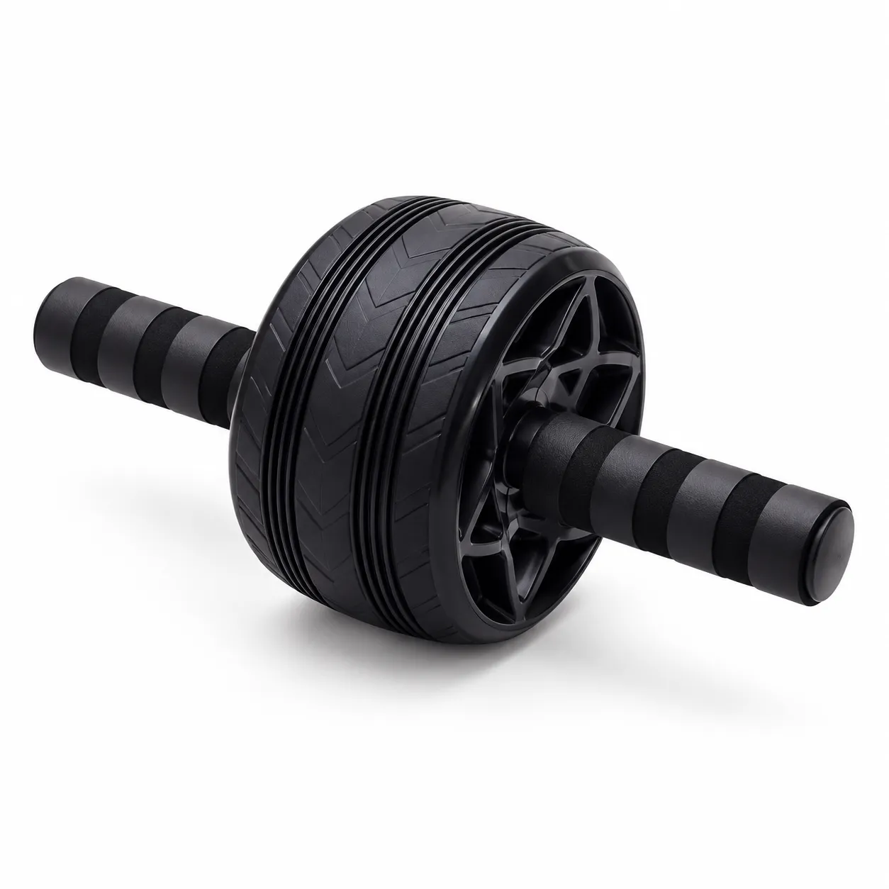 عجلة تمارين البطن Ab Wheel بمقابض فوم وتصميم عريض ثابت