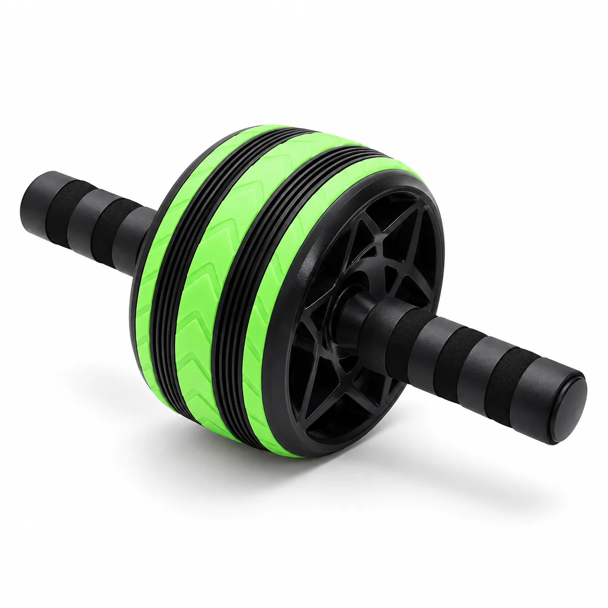 عجلة تمارين البطن Ab Wheel بمقابض فوم وتصميم عريض ثابت