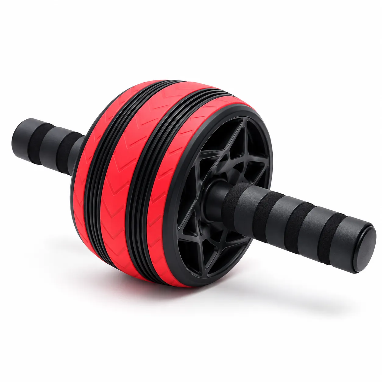 عجلة تمارين البطن Ab Wheel بمقابض فوم وتصميم عريض ثابت