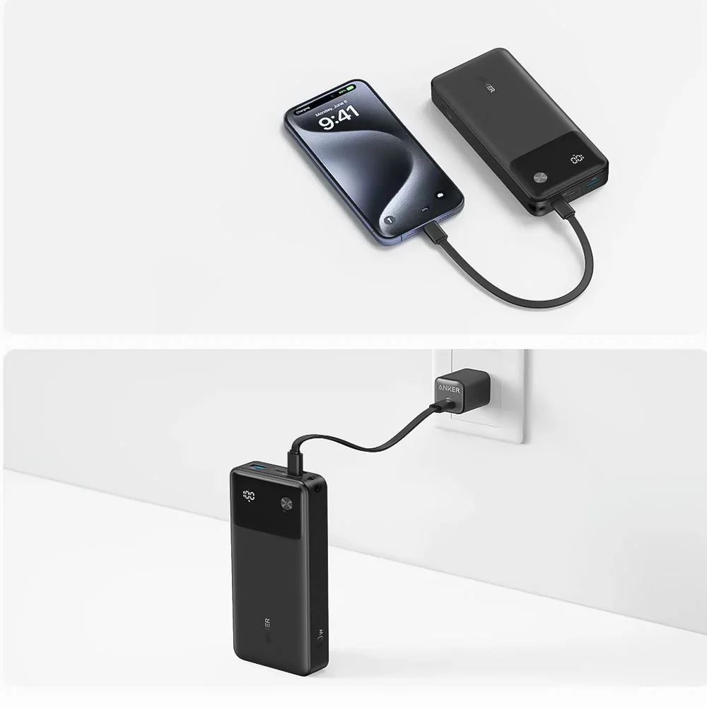 Anker Power Bank 20000mAh 30W – باور بانك أنكر بشحن سريع وشاشة رقمية