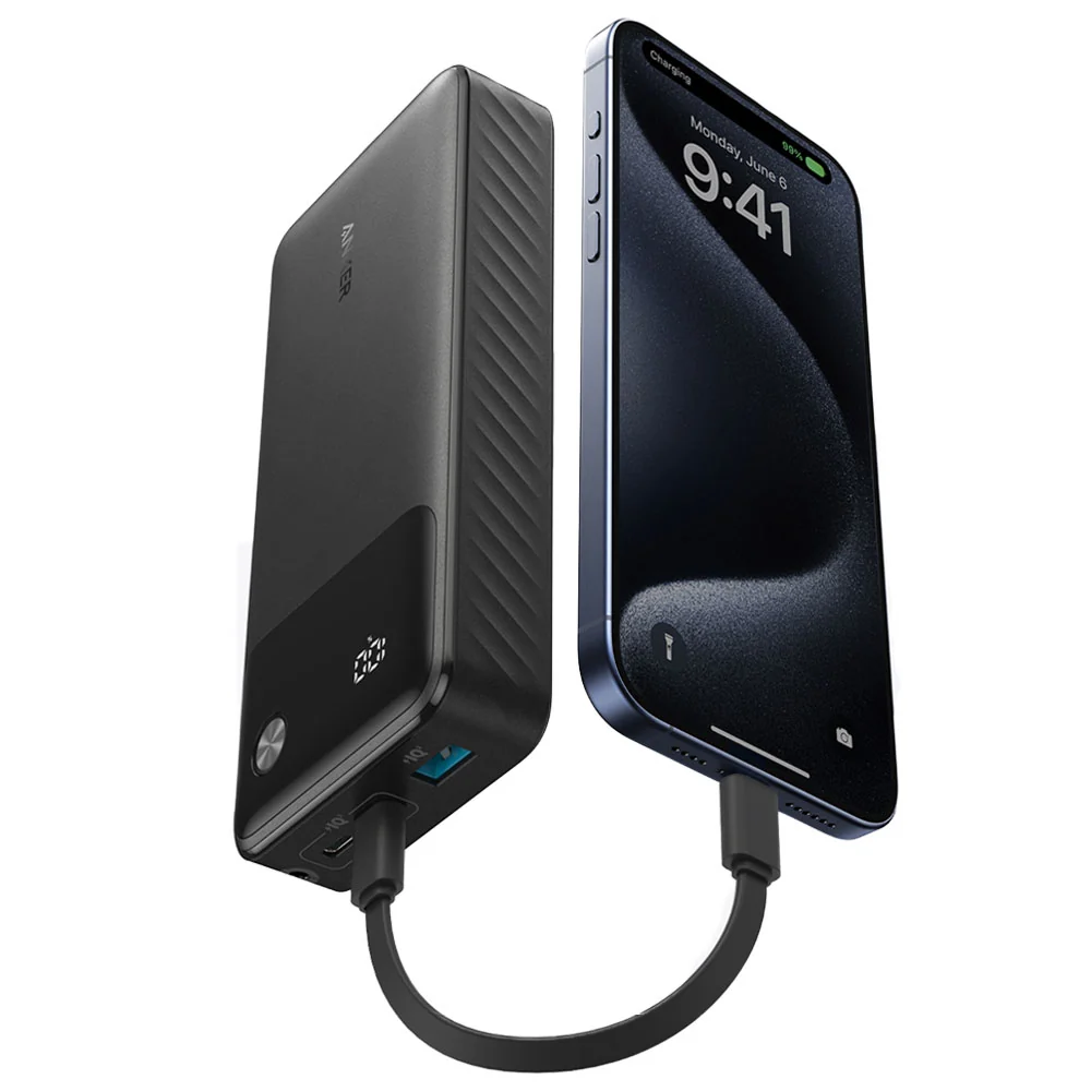 Anker Power Bank 20000mAh 30W – باور بانك أنكر بشحن سريع وشاشة رقمية