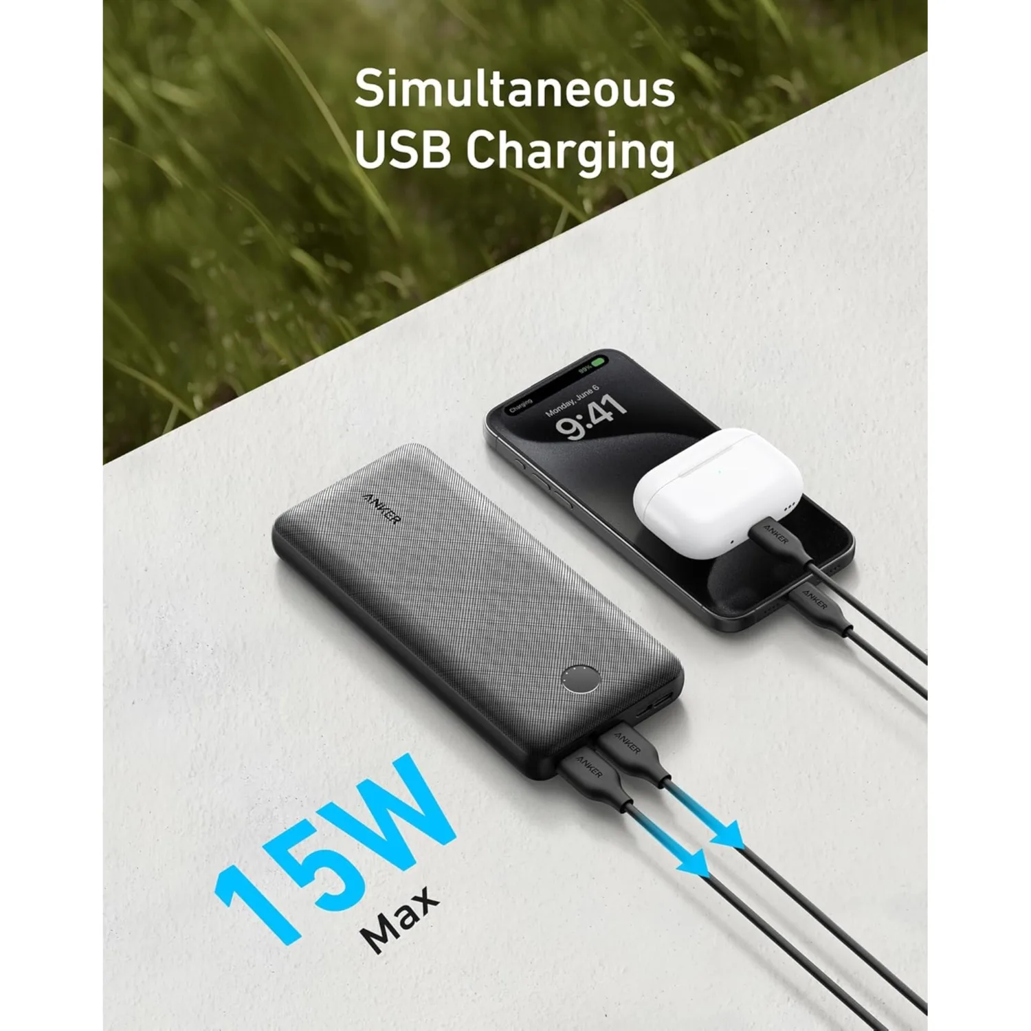 Anker Power Bank 20,000mAh 15W | باور بانك أنكر