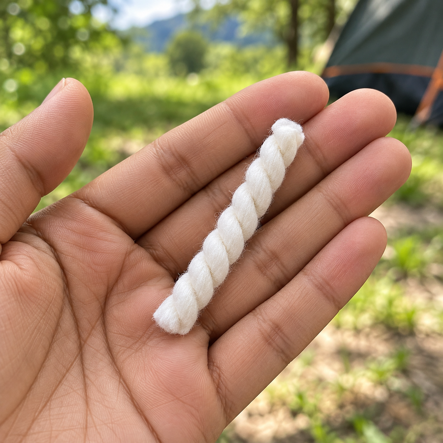 Cotton wicks for camping and travel stoves – Pack of 10-فتائل قطنية لمواقد الرحلات والتخييم – عبوة 10 قطع