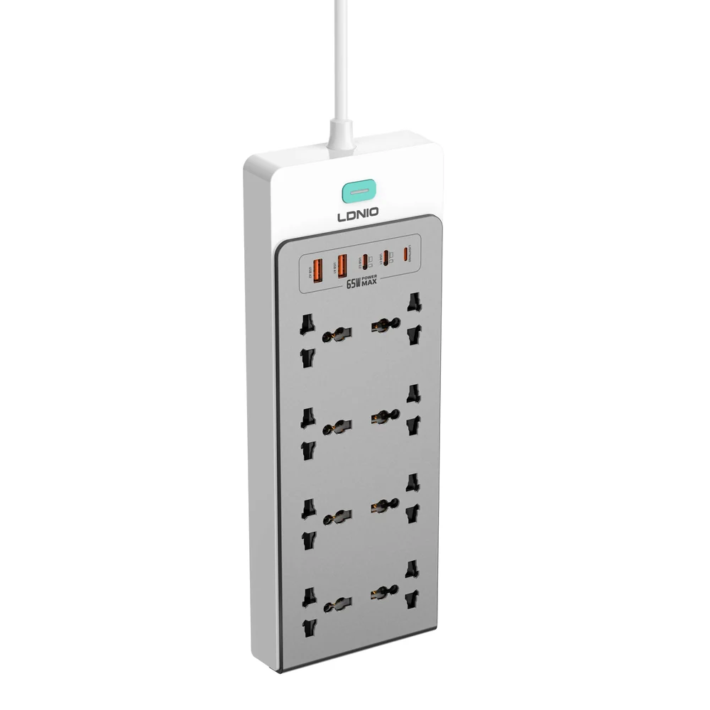 LDNIO SC4 2500W Universal Power Strip with 65W Fast Charging & 4 AC Universal Outlets