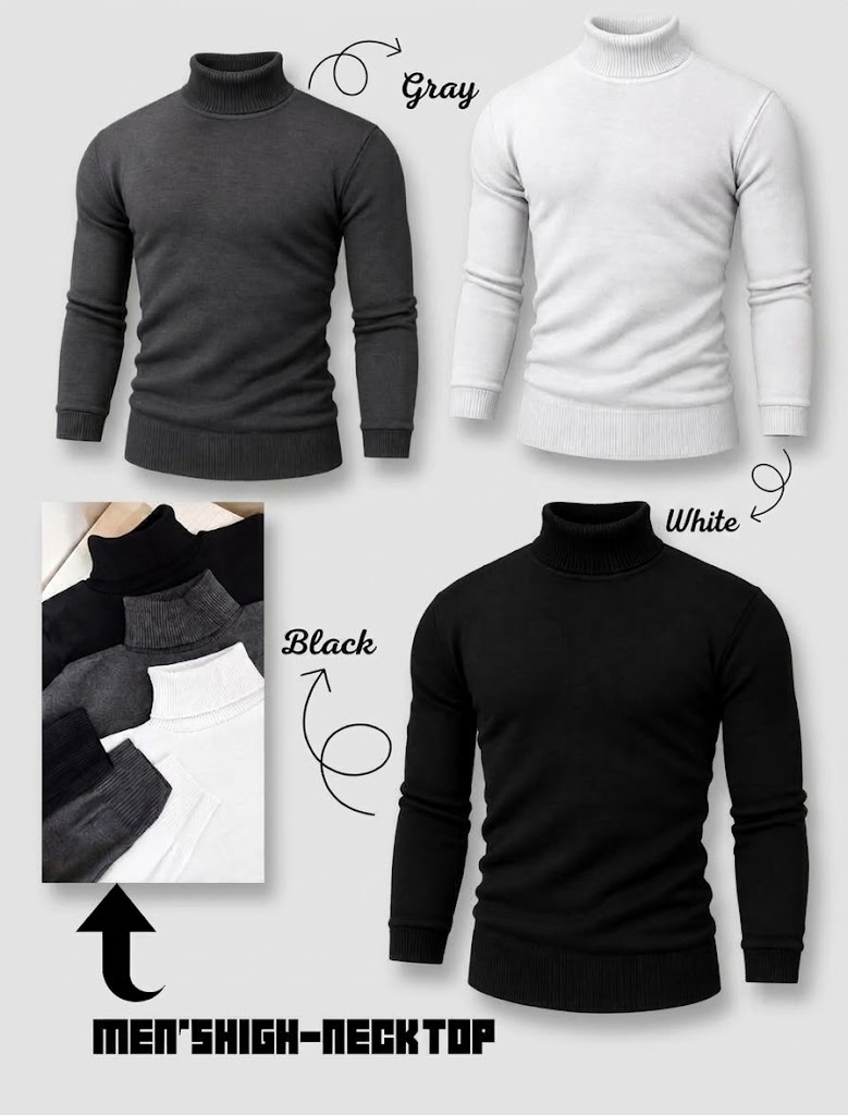 Men’s Winter 3-Piece High Collar Set | باندل 3 قطع هايكول رجالي شتوي