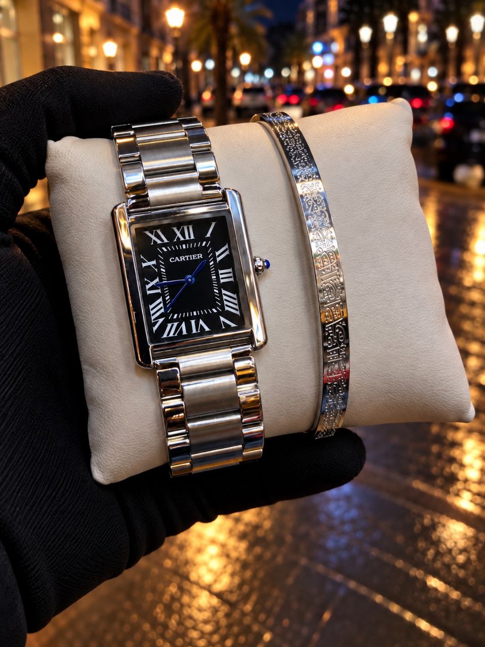 Cartier Watch & Ayat Al Kursi Bracelet