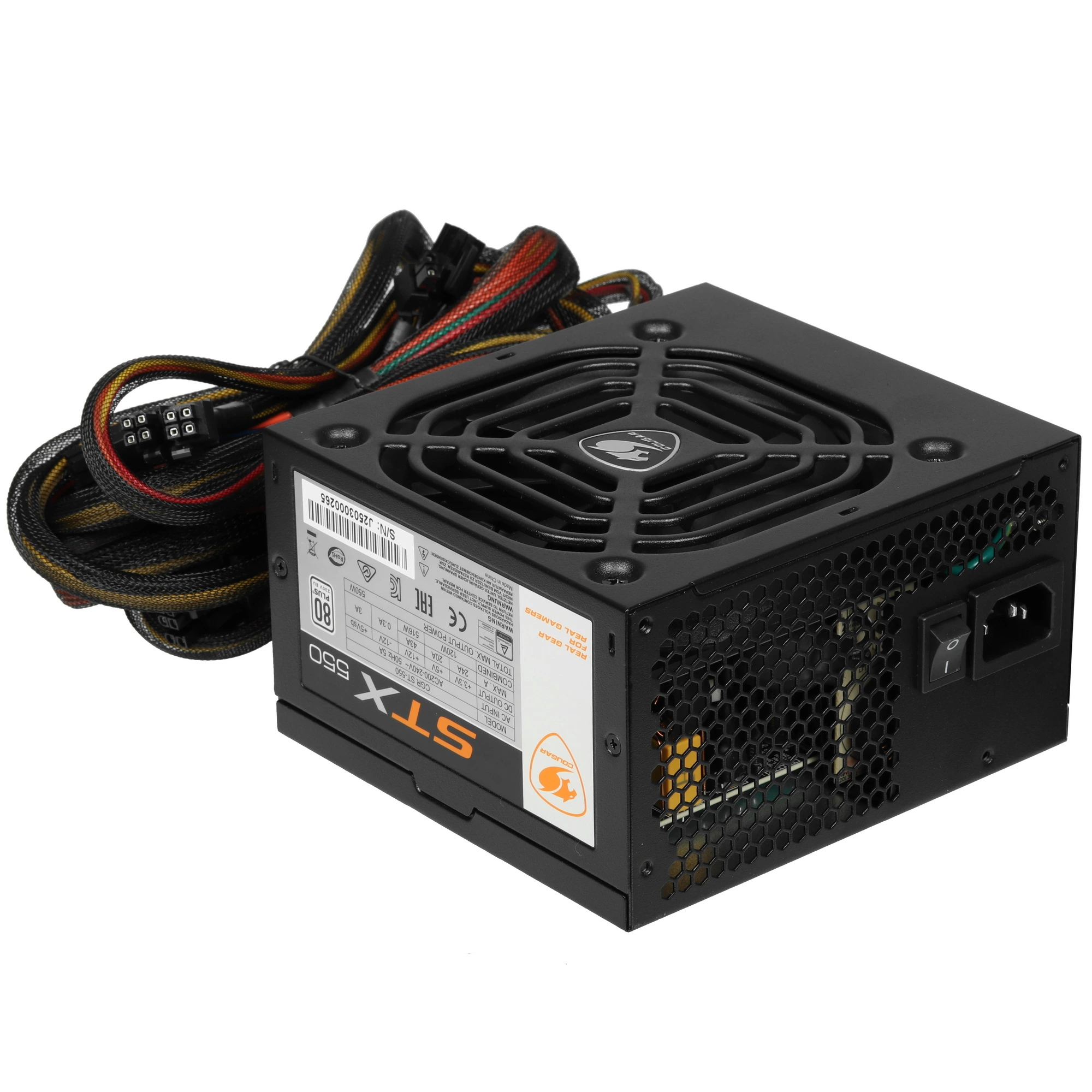 باور سبلاي 550 وات  - COUGAR STX 550W 80 PLUS  استيراد بحالة الزيرة ببرشامة المصنع