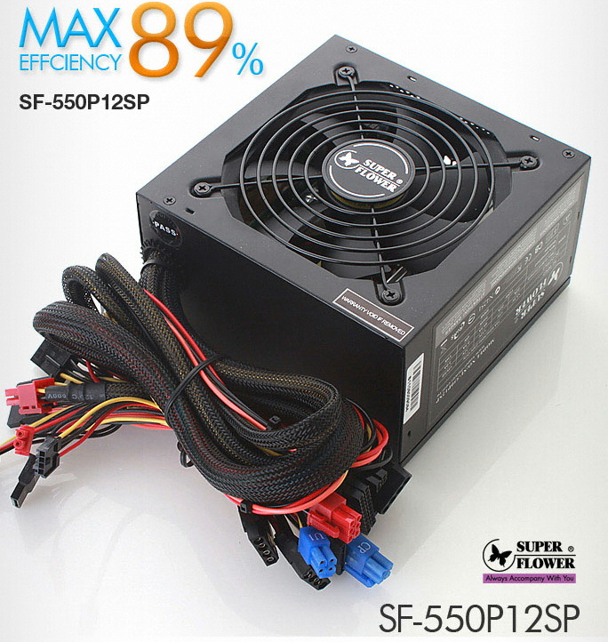 باور سبلاي 550 وات فعلي +Super Flower 550W SF-550P12SP – 80 ماركة عالمية ببرشامة المصنع بحالة ممتازة