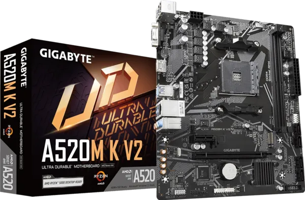 مازربورد GIGABYTE A520M K V2 – AMD AM4 جديدة بضمان الوكيل مترا