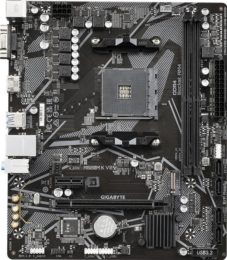 مازربورد GIGABYTE A520M K V2 – AMD AM4 جديدة بضمان الوكيل مترا