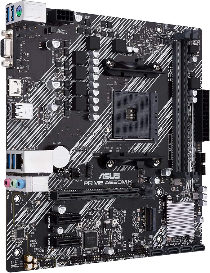 مازربورد ASUS PRIME A520M-K – AMD AM4 جديدة بضمان الوكيل الرسمي