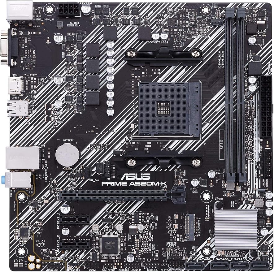 مازربورد ASUS PRIME A520M-K – AMD AM4 جديدة بضمان الوكيل الرسمي