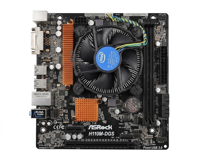 بندل جيل سابع ASRock H110M-HDV + Intel Core i5-7500+ Stock Cooler بحالة الزيرو