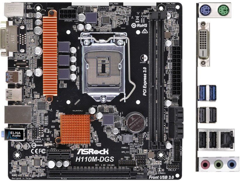 بندل جيل سابع ASRock H110M-HDV + Intel Core i5-7500+ Stock Cooler بحالة الزيرو