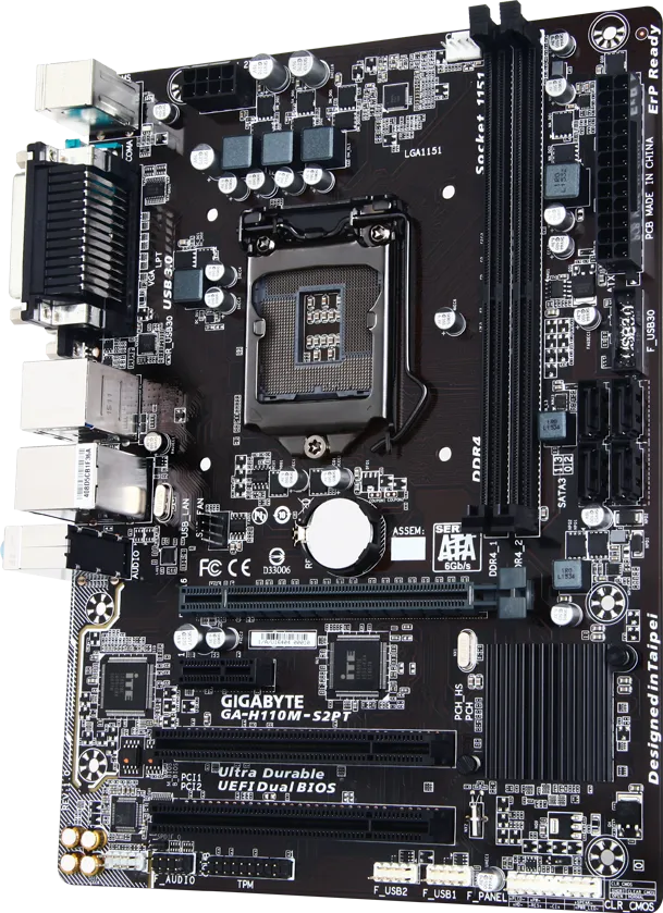 بندل جيل سابع Gigabyte H110M-S2PT + Intel Core i5-7500+ Stock Cooler مضيئة اصفر بحالة الزيرو