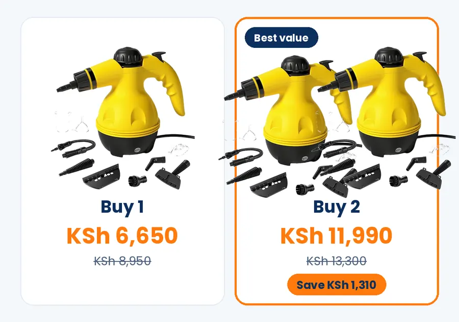 Buy 1 for KSh 6,650 or buy 2 for KSh 11,990