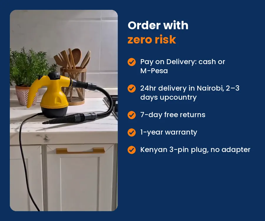 Pay on delivery, free returns and 1-year warranty