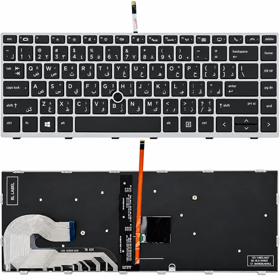 HP Laptop Keyboard for HP EliteBook 840 G5 840 G6 745 G5 745 G6 846 G5 848 G5 Zbook 14U G5 G6 Series US Layout (Backlight) 