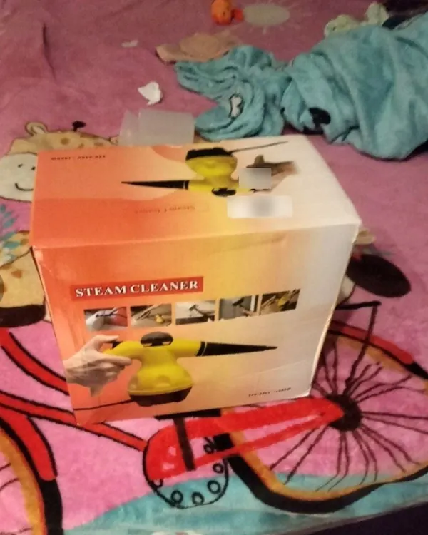 Customer photo: steam cleaner box delivered