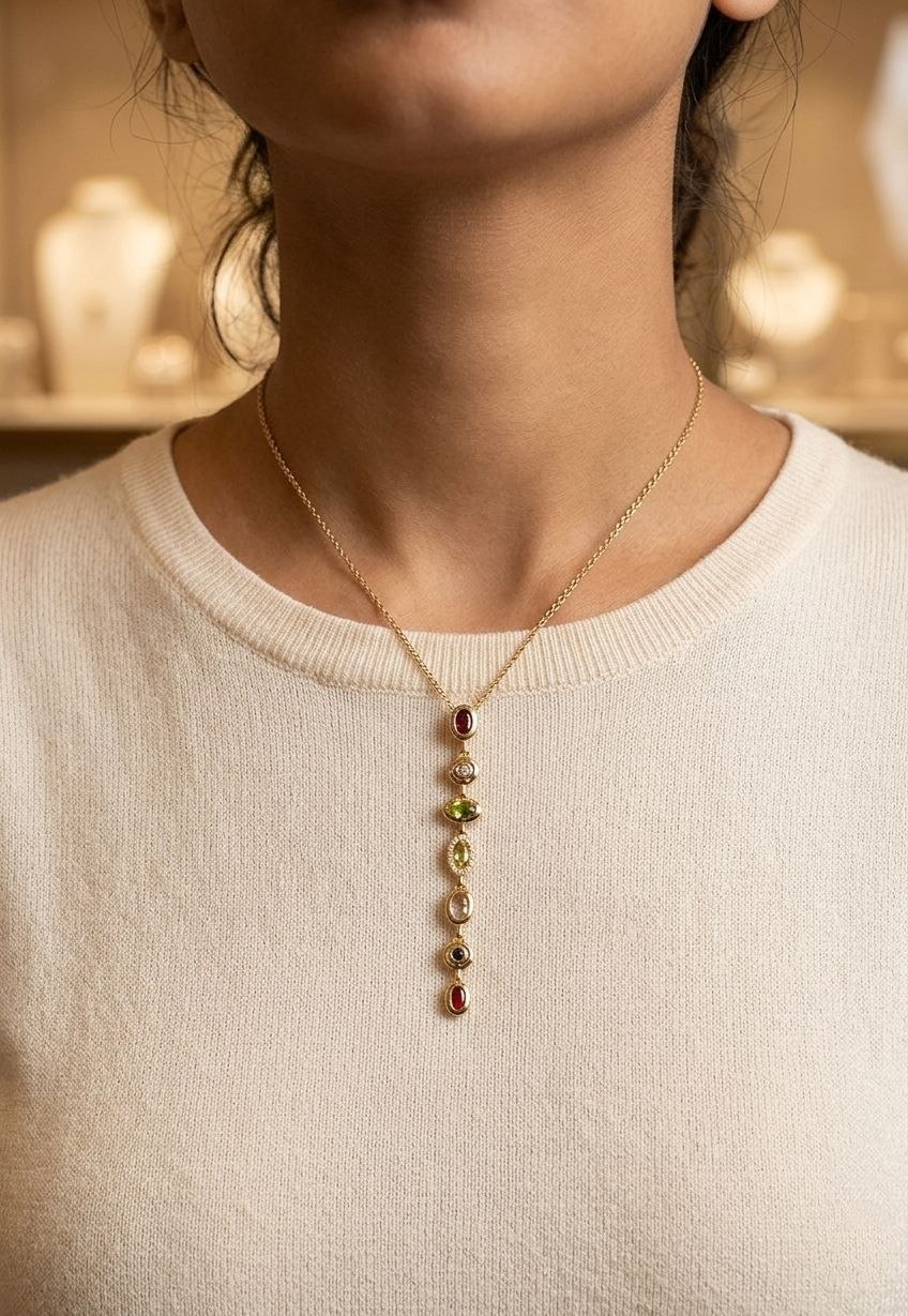 Aurora Gem Drop Necklace