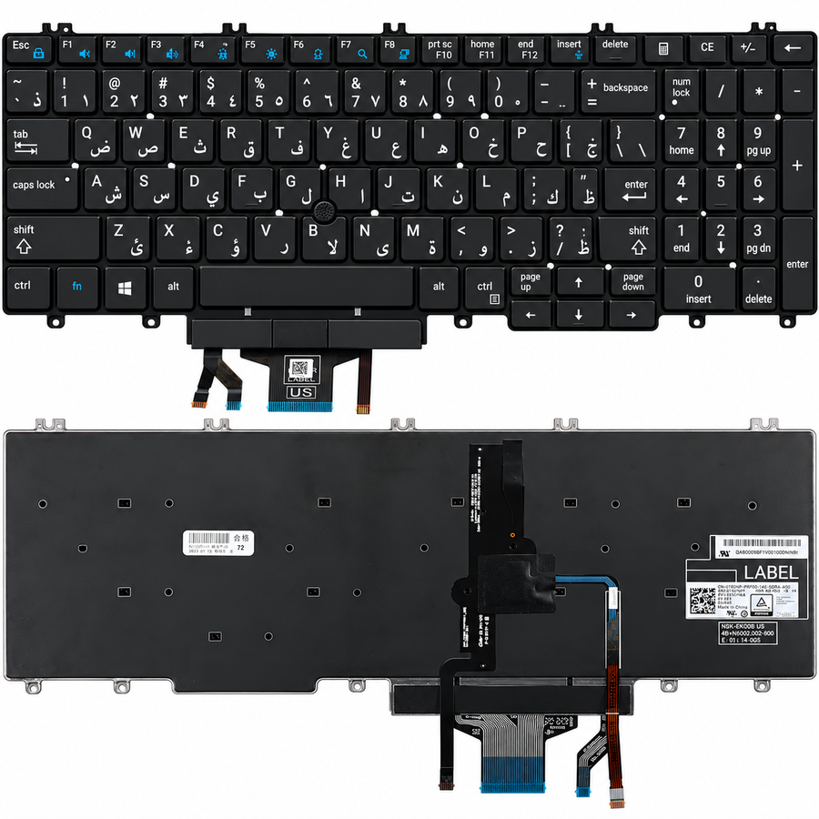 DELL Laptop Keyboard with Backlit with Pointer for Dell Latitude 5500 5501 5510 5511 Precision 3540 3541 3550 3551