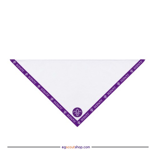 منديل ب-شريط scout ب-لوجو العالميه  UK (تطريز) (أبيض)